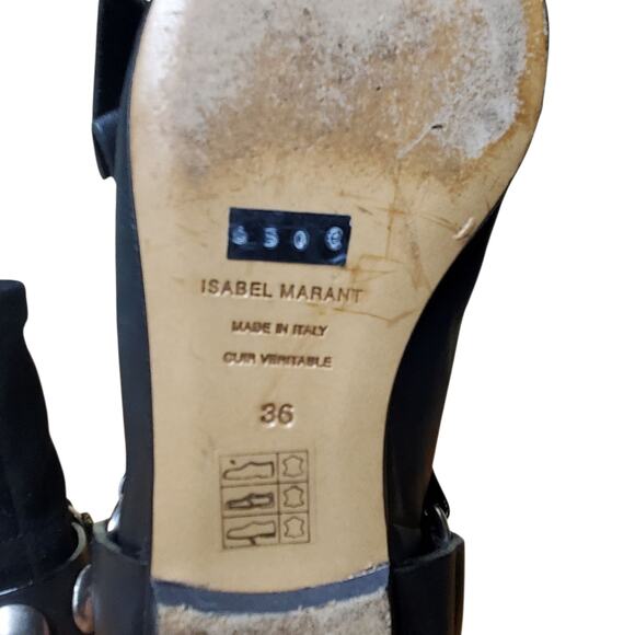 Isabel Marant Reidya Patent Paneled Leather And Suede Ankle Boots - Size 36 EU - Picture 2 of 8
